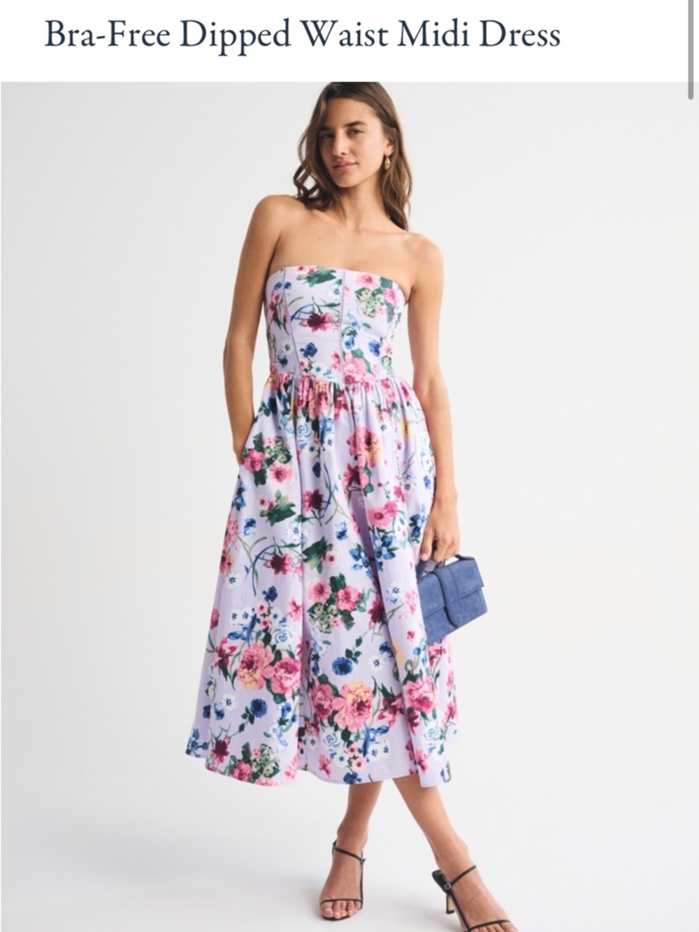 ISO Abercrombie Bra Free Dipped Waist Midi Dress - Lavender